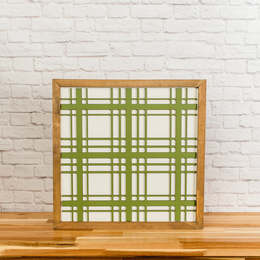 Tree Bundle | 16x16 inch Green Plaid Sign + 14x14 inch Farm Fresh Christmas Tree Sign