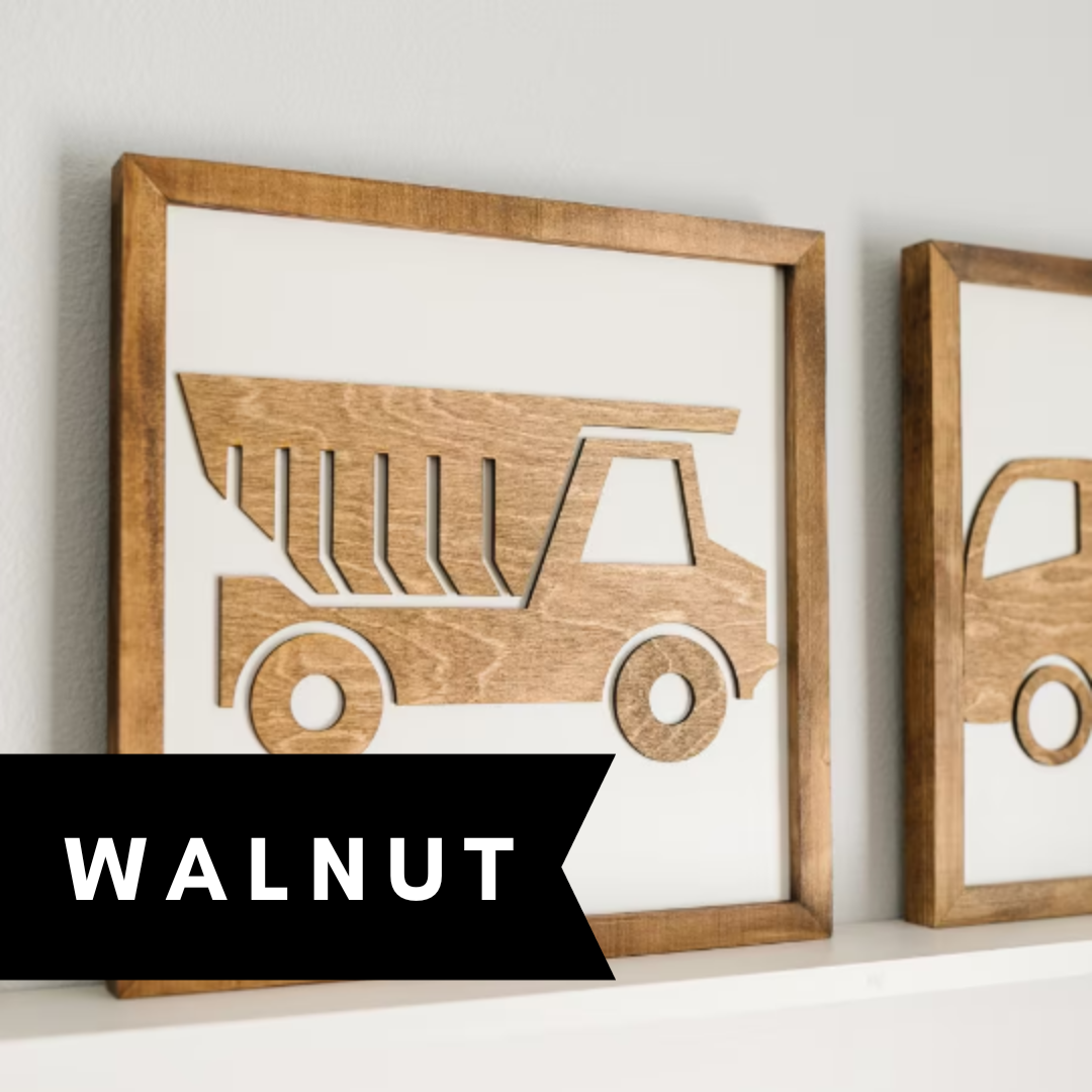 Construction Truck | 21x21 inch Wood Sign | Construction Room Decor