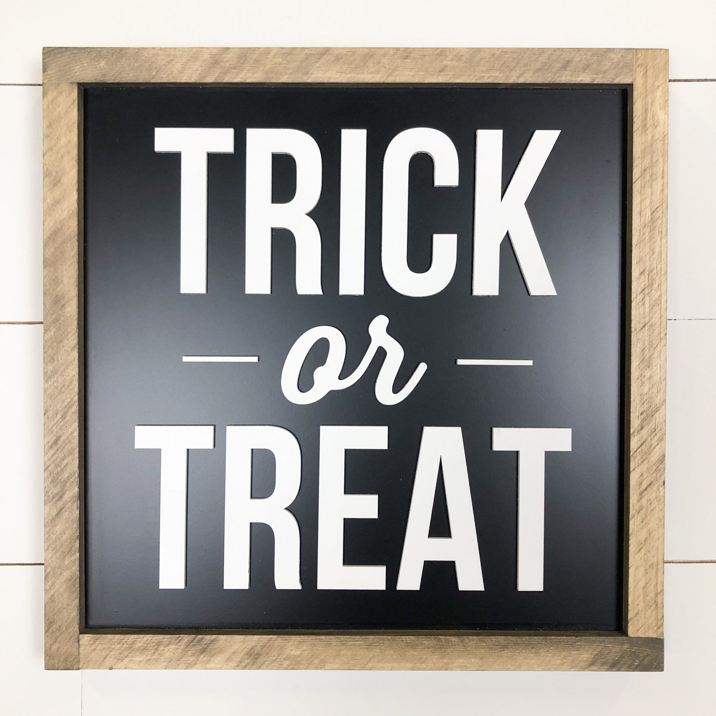 Trick or Treat | Halloween Sign | 14x14 in Wood Sign