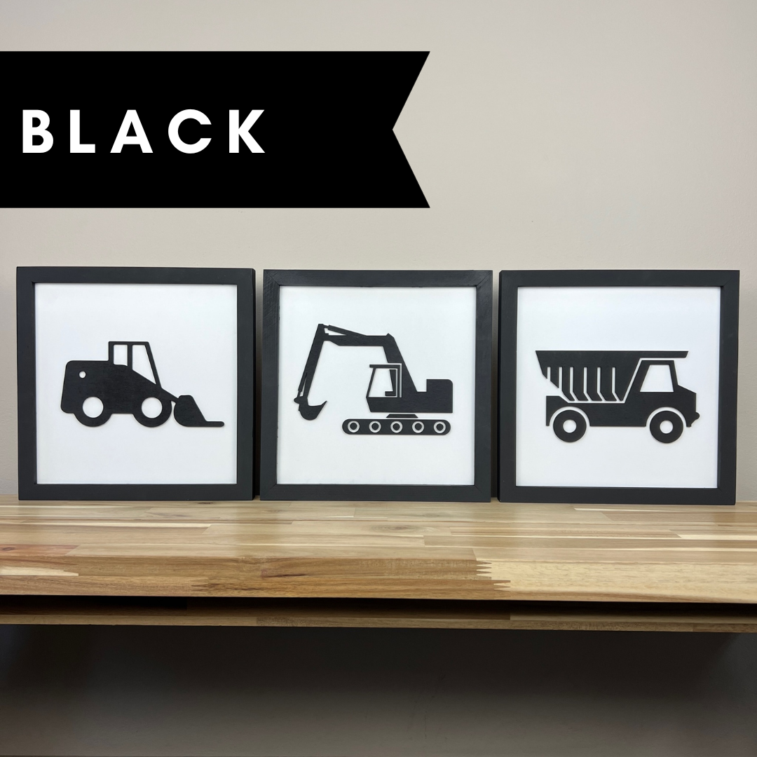 Construction Truck | 14x14 inch Wood Sign | Construction Room Decor | Construction Truck Bedroom