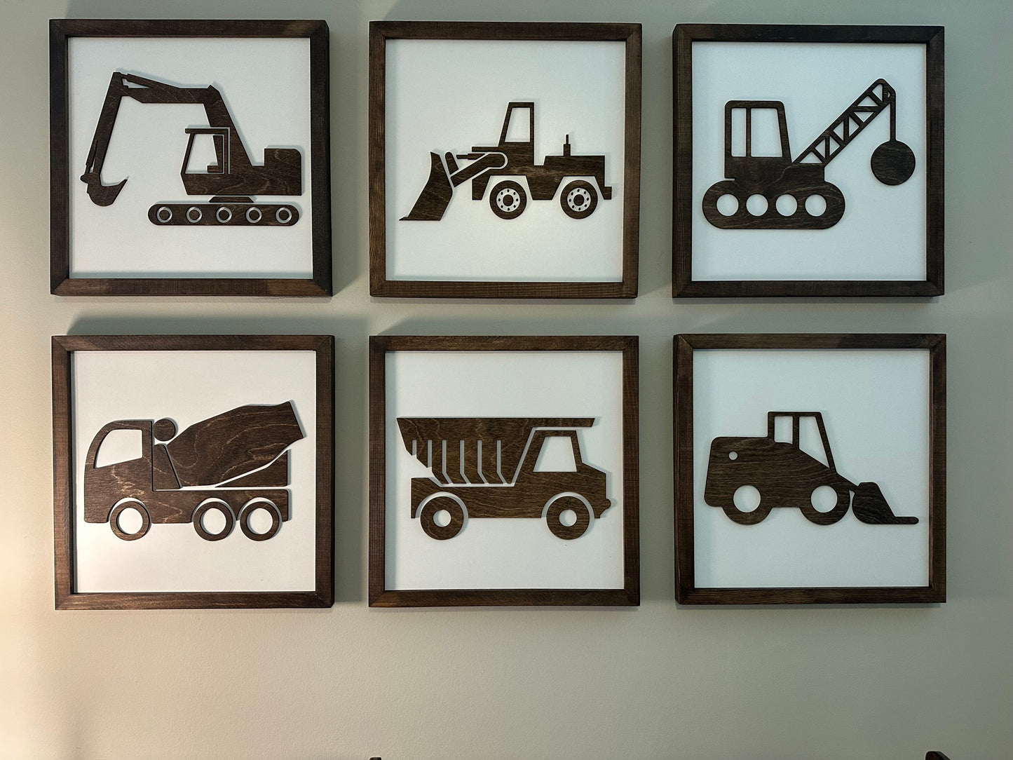 Construction Truck | 11x11 inch Wood Sign | Construction Room Decor