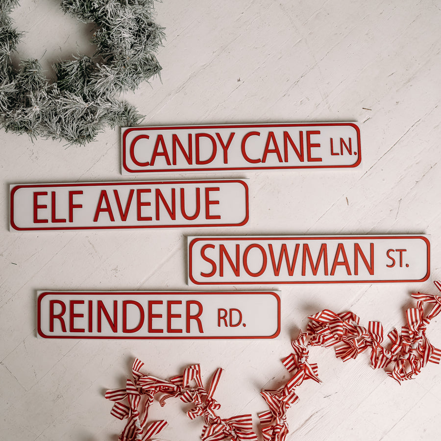 Christmas Street Sign | 4x20 inch Wood Sign