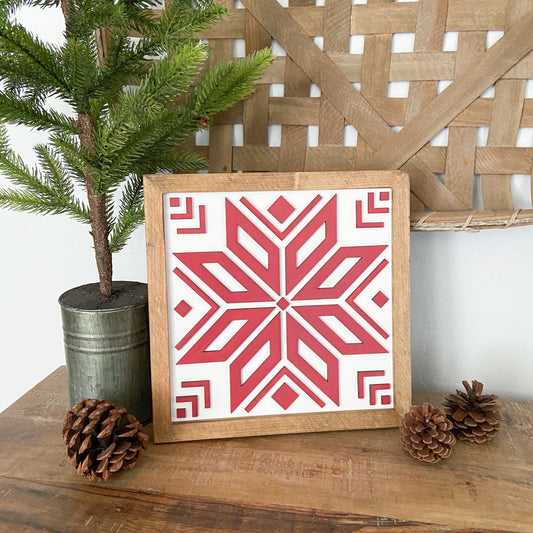 Sweater Snowflake Sign | 11x11 Wood Sign