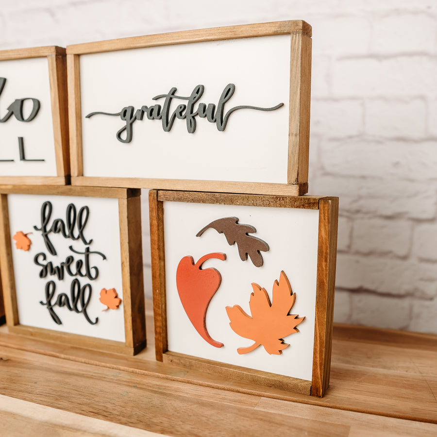 Fall Tiered Tray Signs