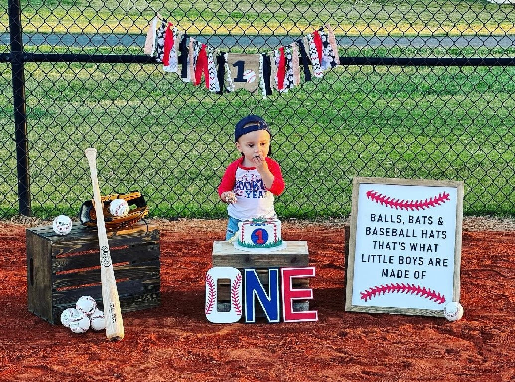 Little Boys are Made of | 17x21 inch Wood Sign |  Baseball Sign