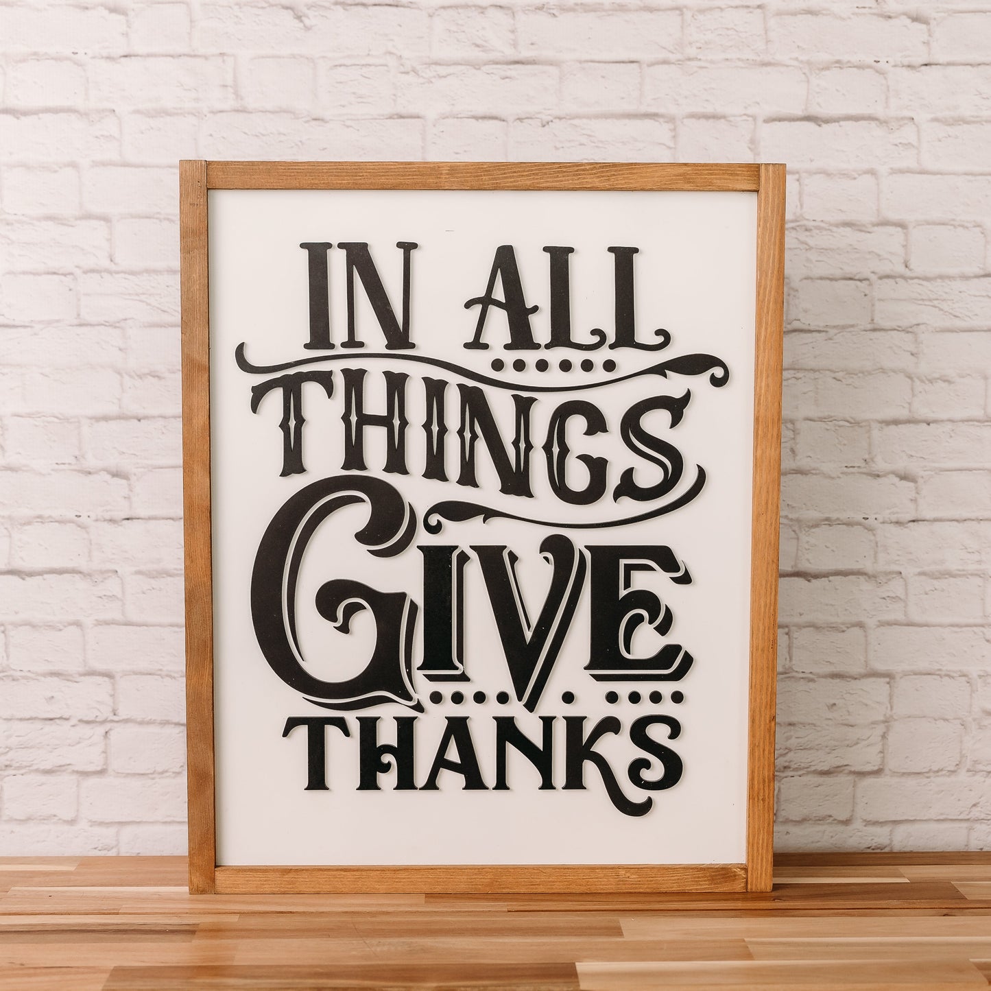 In All Things Give Thanks | 17x21 inch Wood Sign