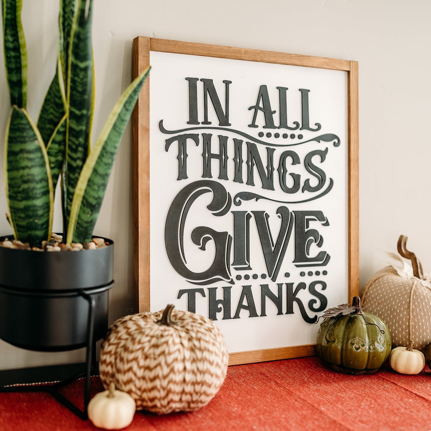 In All Things Give Thanks | 17x21 inch Wood Sign