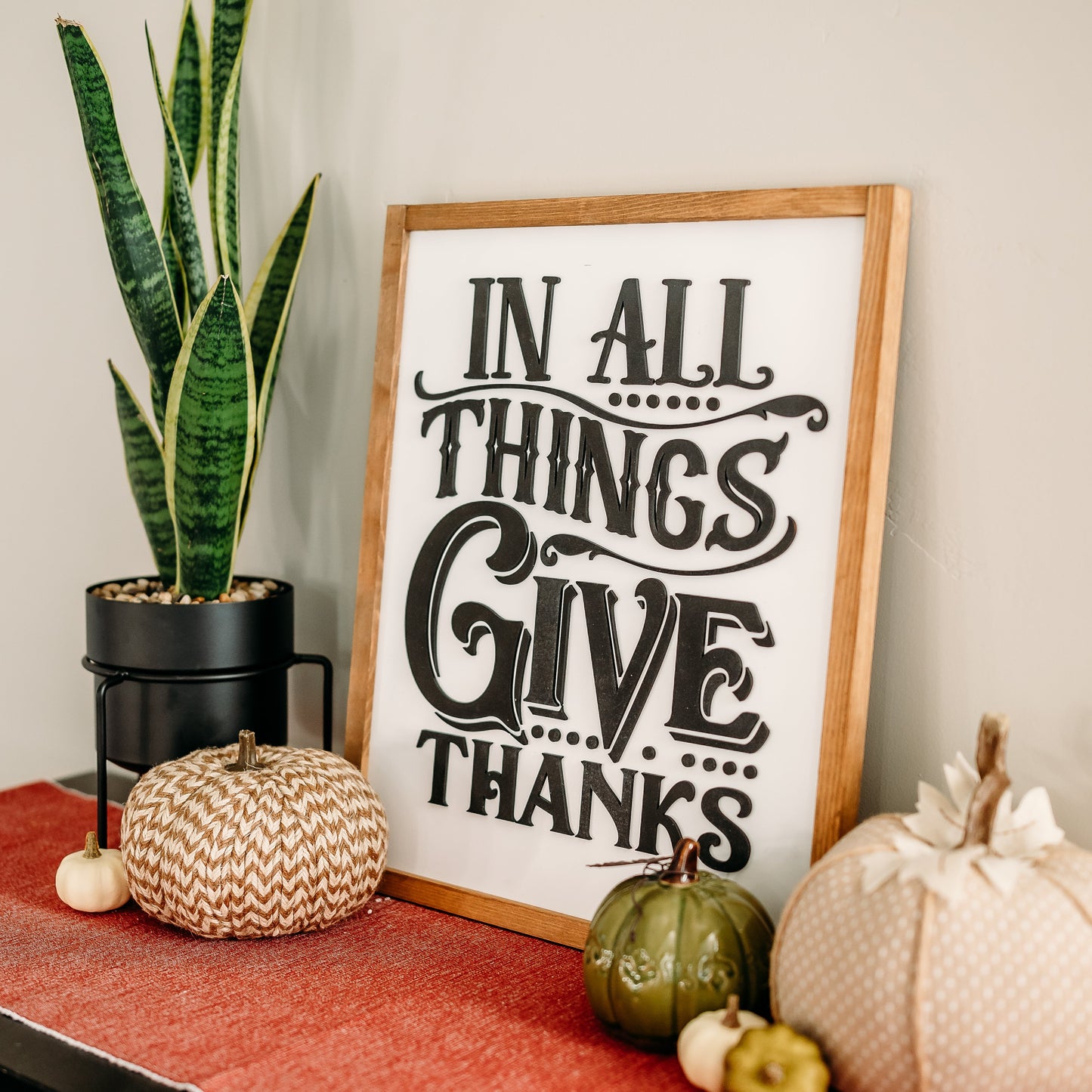 In All Things Give Thanks | 17x21 inch Wood Sign