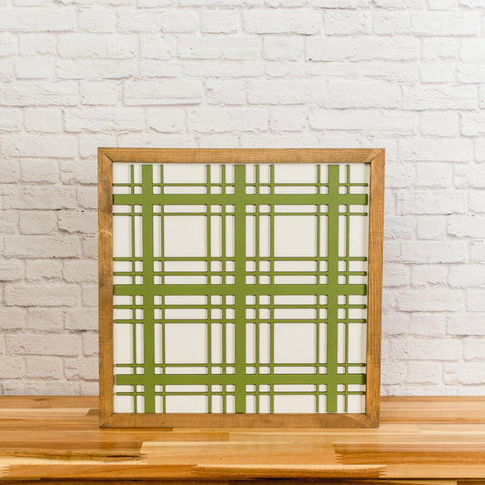 16x16 inch Green Plaid