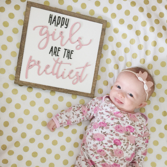 Happy Girls are the Prettiest | Wood Sign