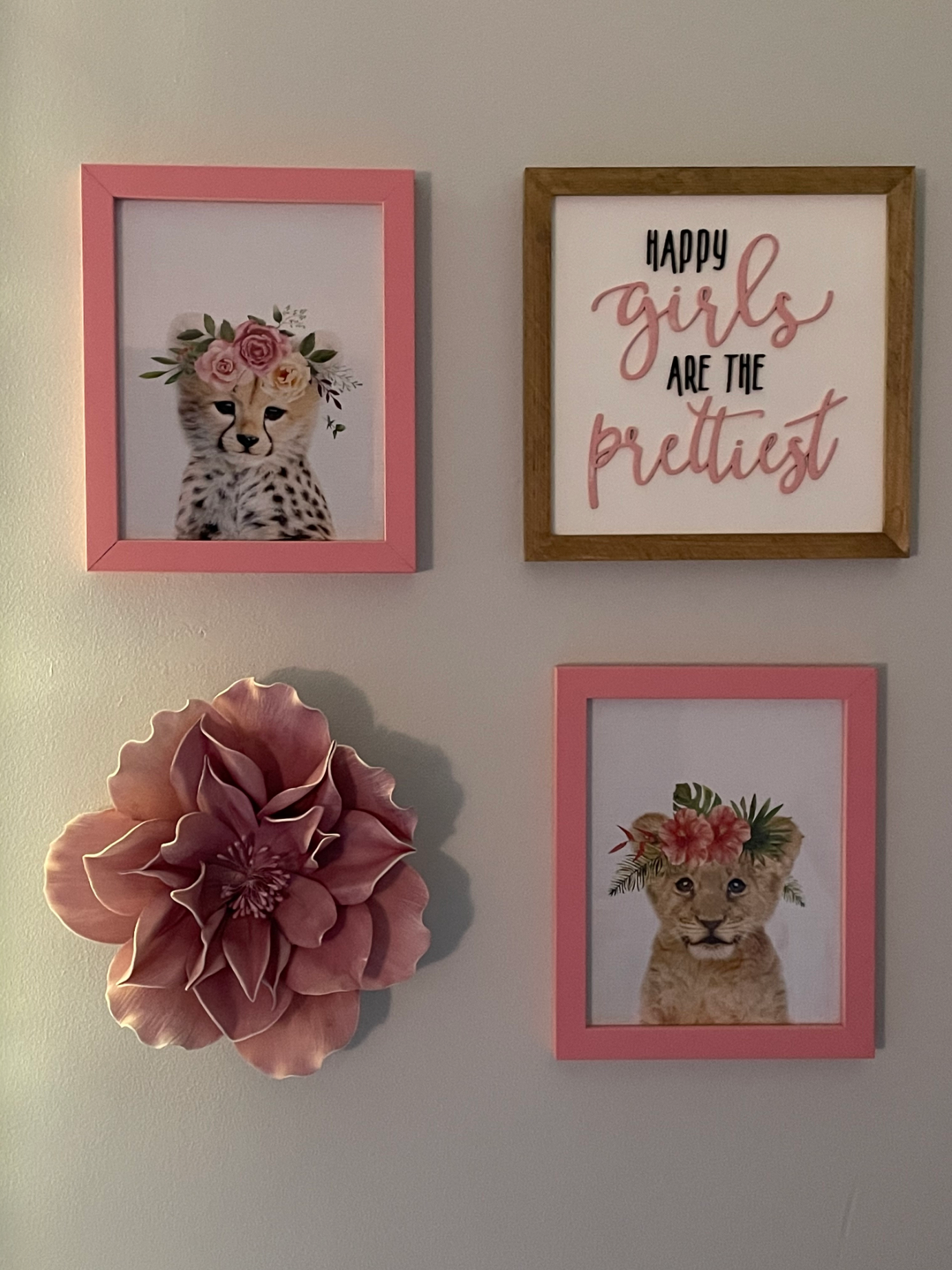 Happy Girls are the Prettiest | 16x16 inch Wood Framed Sign