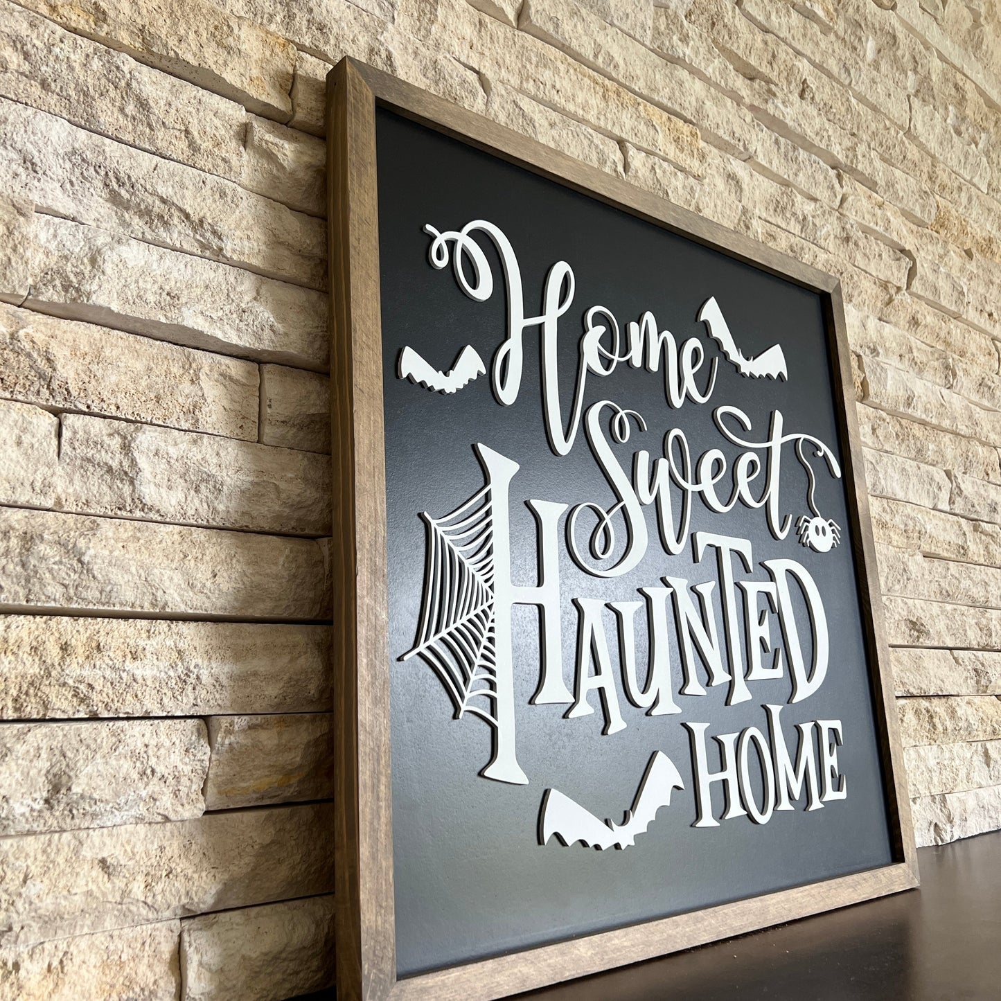 Home Sweet Haunted Home | 21x21 inch Wood Sign