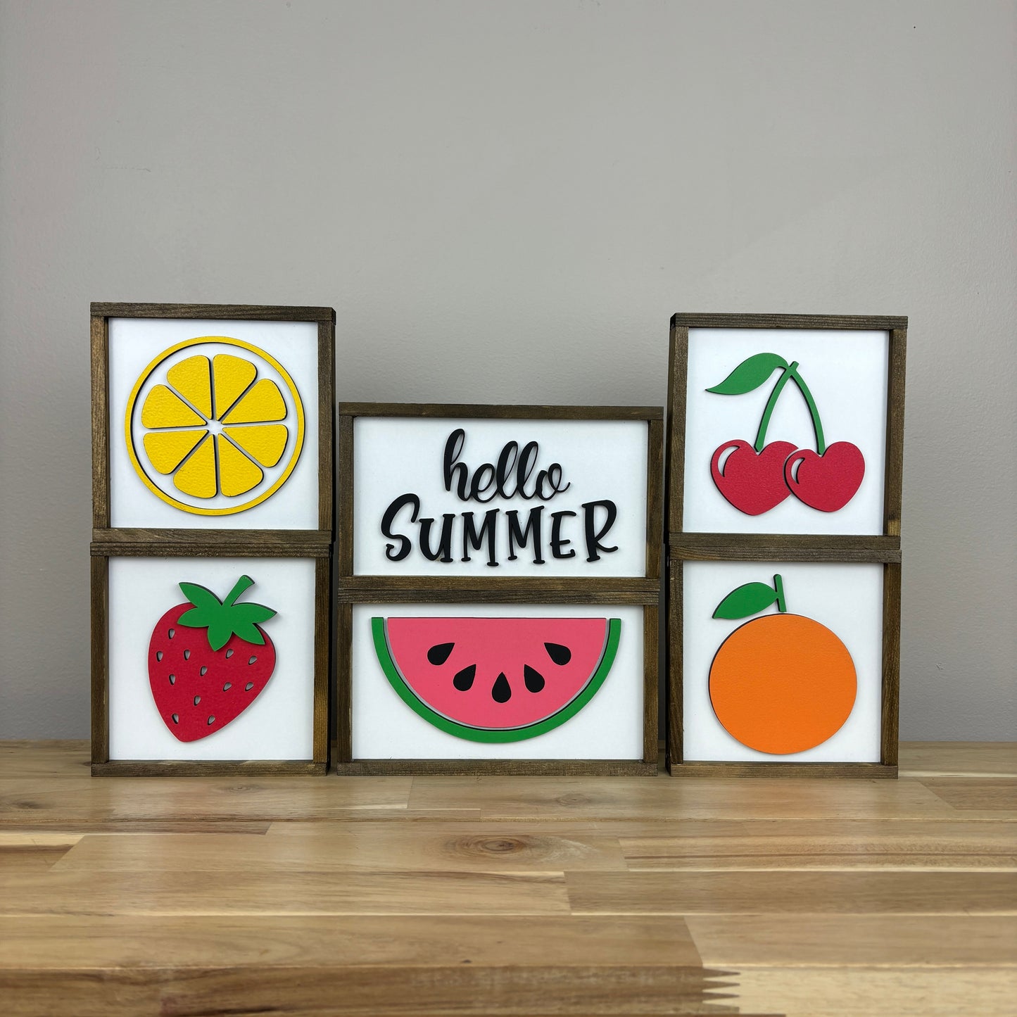 Hello Summer/Fruit Signs | Wood Mini Signs