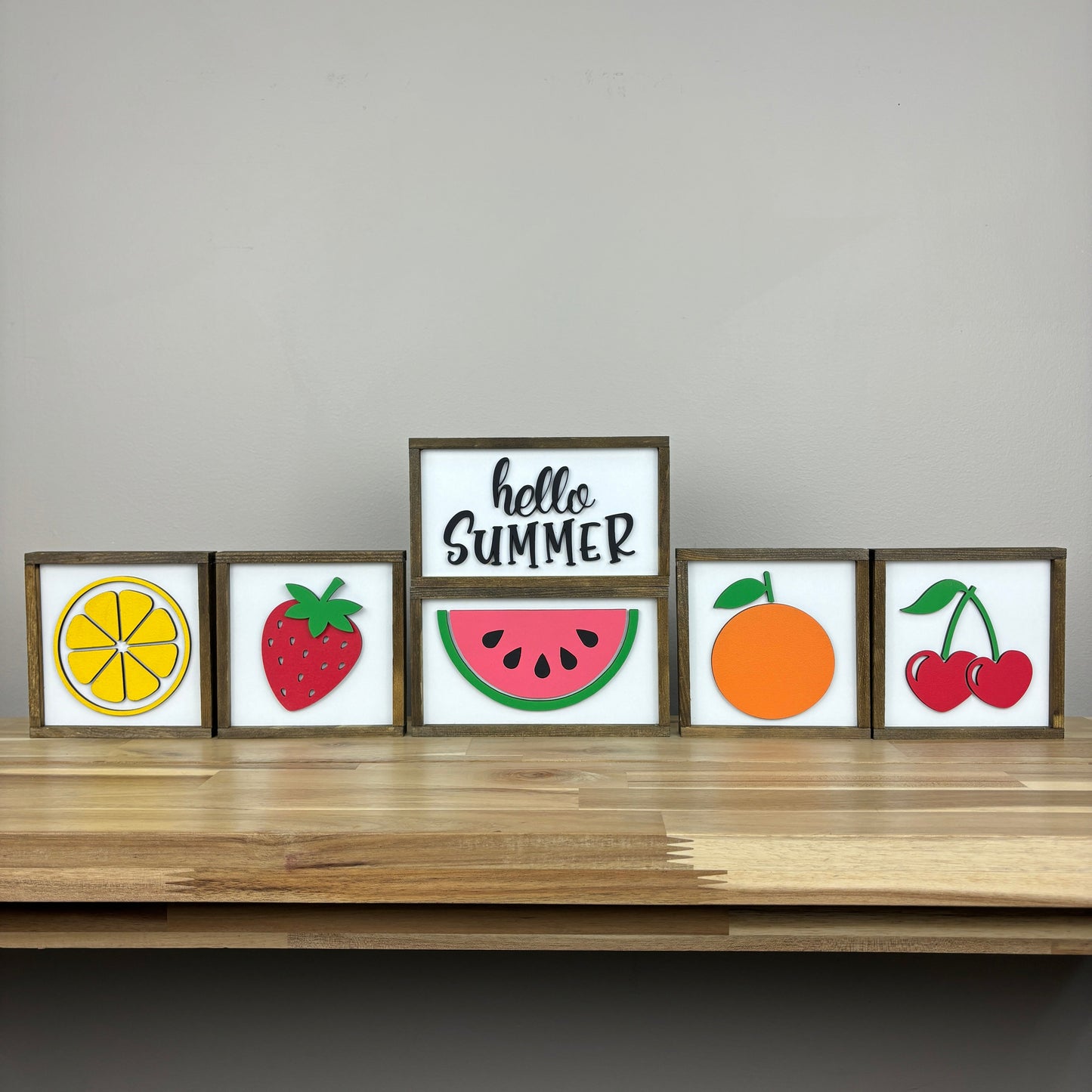 Hello Summer/Fruit Signs | Wood Mini Signs