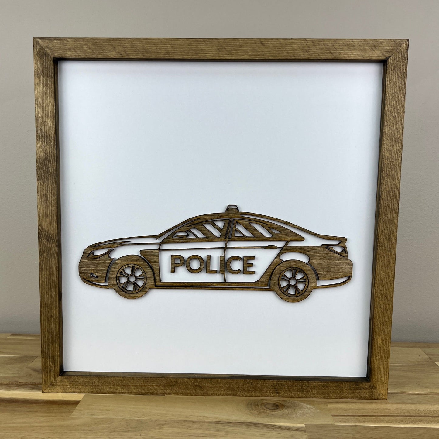 Police Car Sign | Wood Sign | Police Room Decor