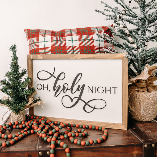 Oh Holy Night I 11x16 inch Wood Sign