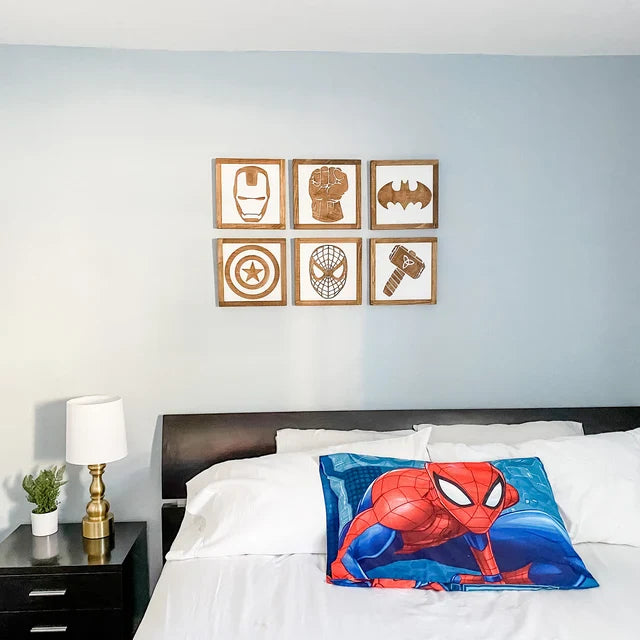 Superhero Wall Art | 14x14 inch Wood Sign | Super Hero Wall Art | Superhero Gallery Wall