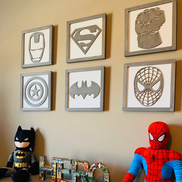 Superhero Wall Art | 21x21 inch Wood Sign | Super Hero Wall Art