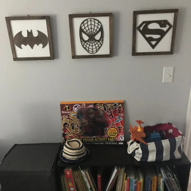 Superhero Wall Art | 21x21 inch Wood Sign | Super Hero Wall Art