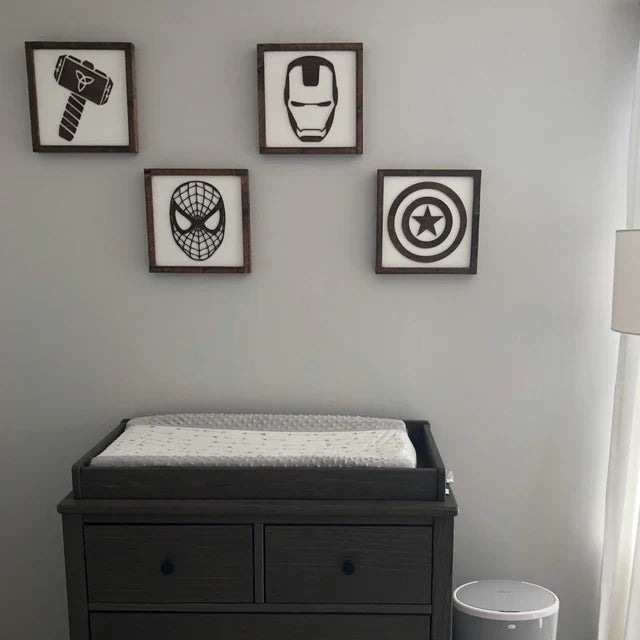 Superhero Wall Art | 21x21 inch Wood Sign | Super Hero Wall Art