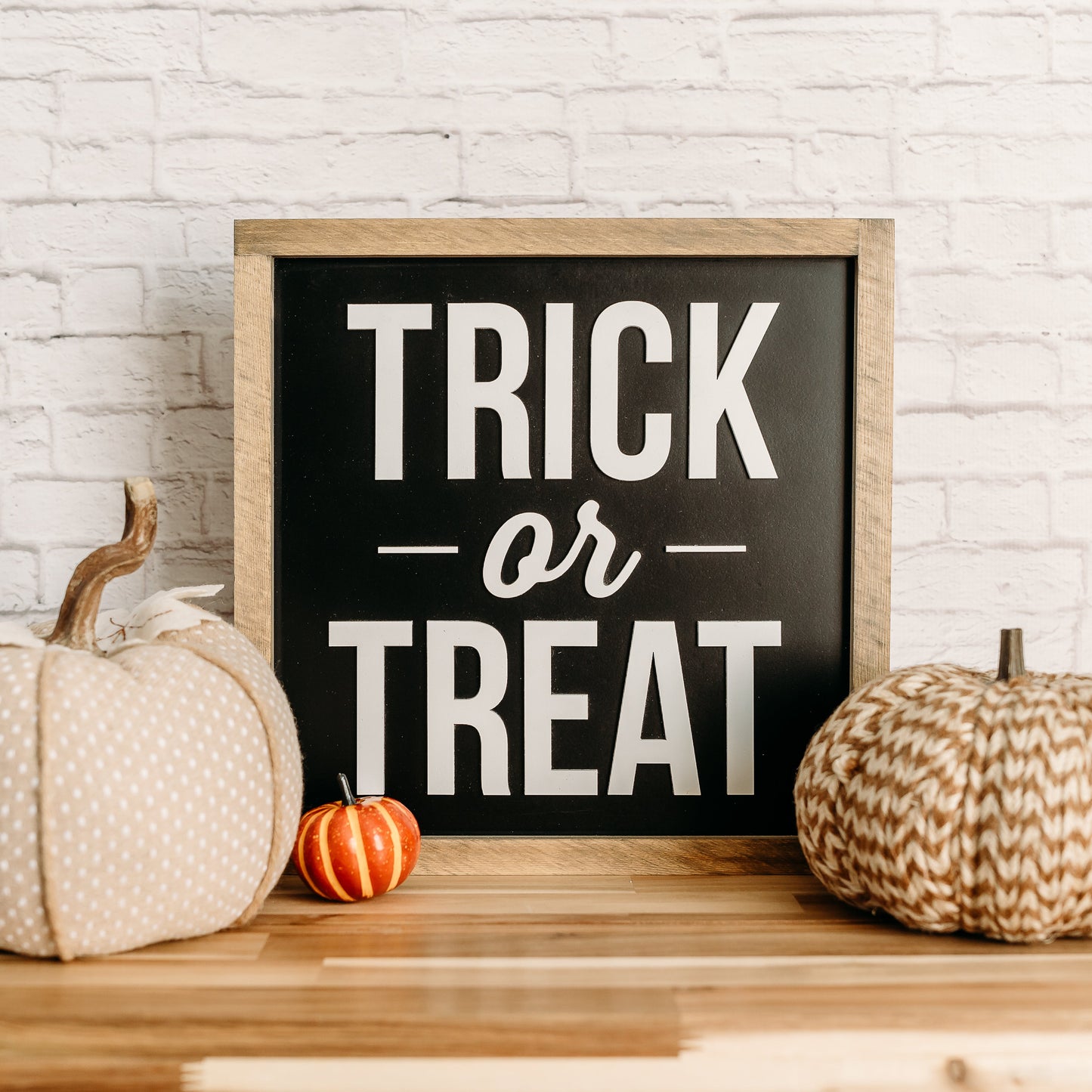 Trick or Treat | Halloween Sign | 14x14 in Wood Sign