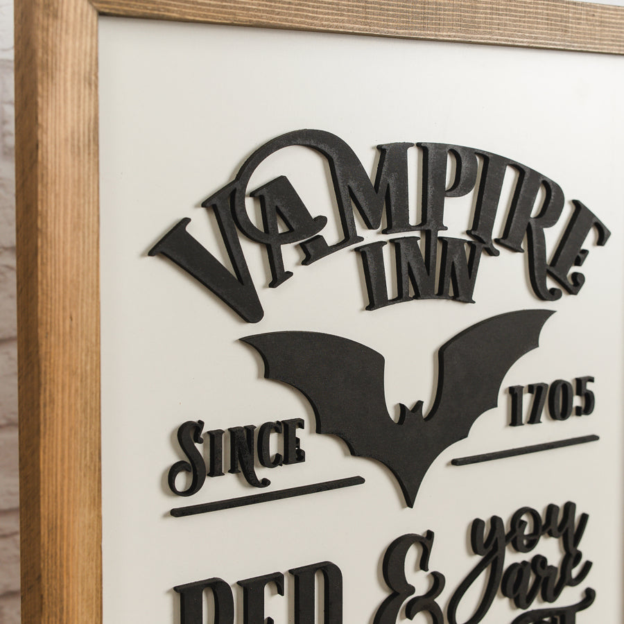 Vampire Inn | 11x16 inch Wood Sign | Halloween Sign