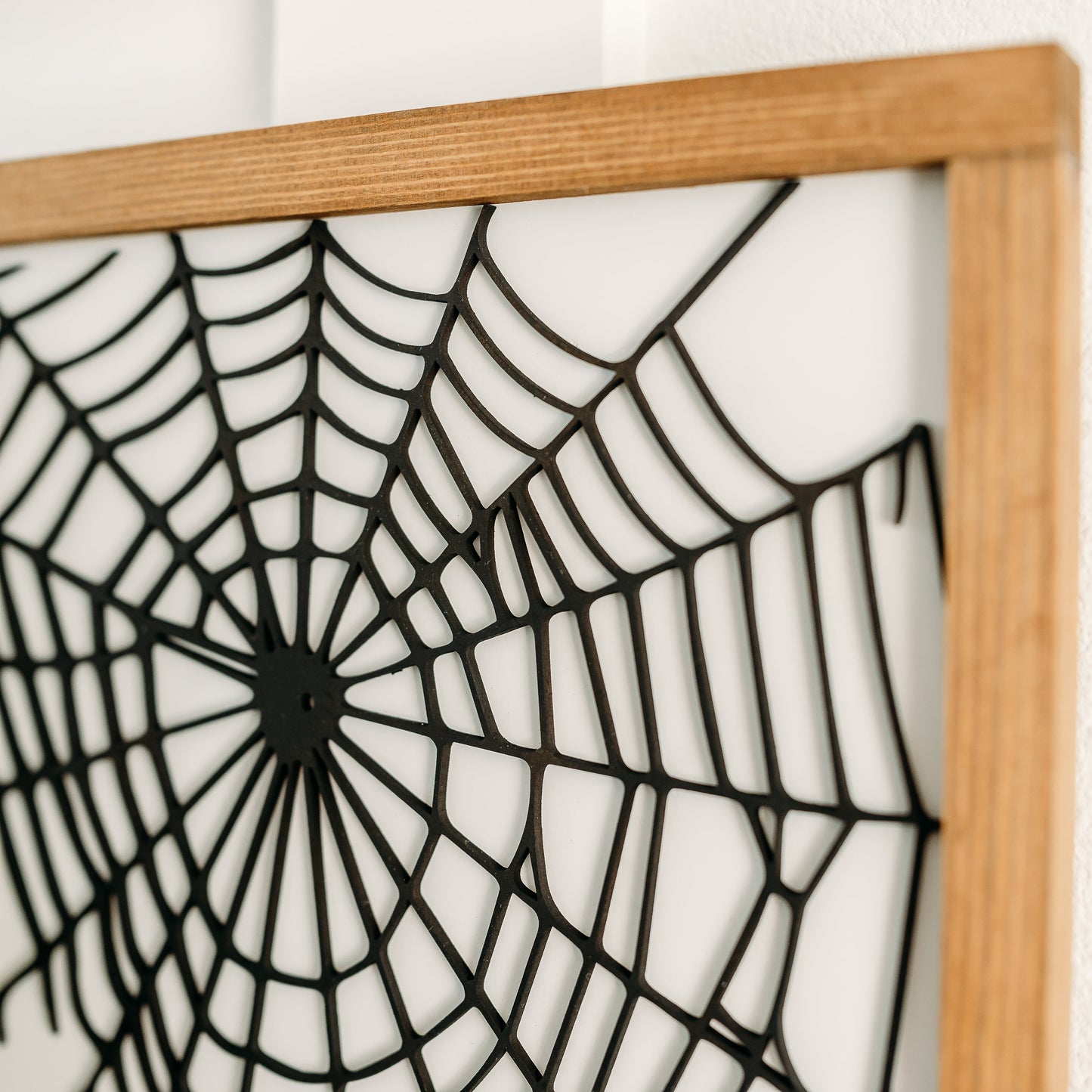 Spider Web | Halloween Sign | White Background | 11x11 inch Wood Sign