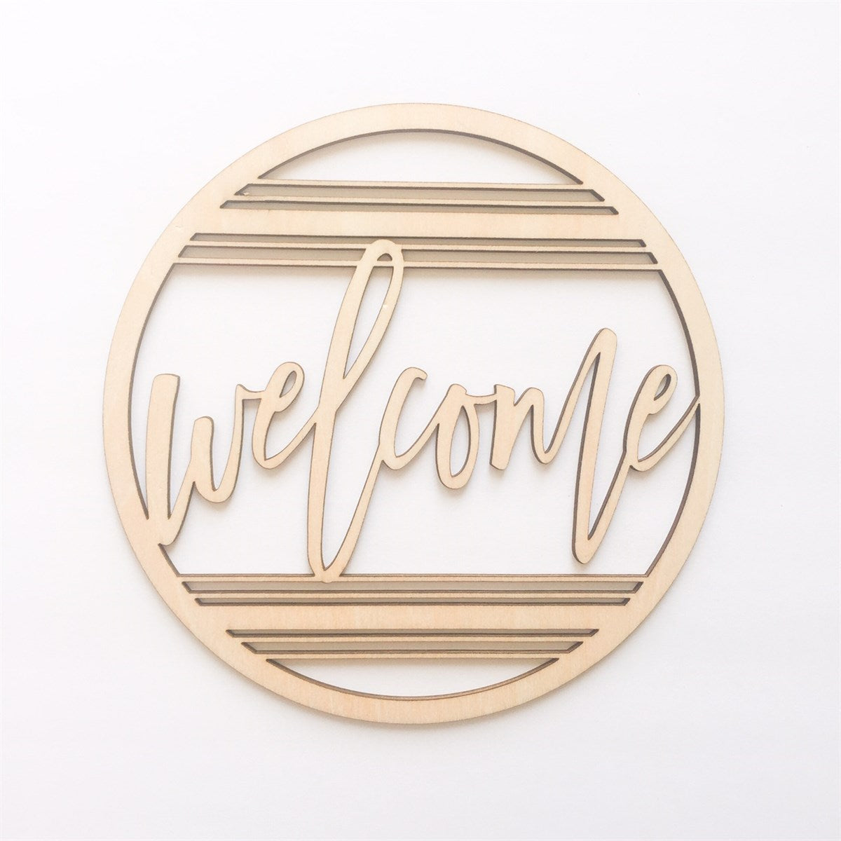 Welcome Wreath Insert | Set of 10 | Wooden Laser-cut Circles