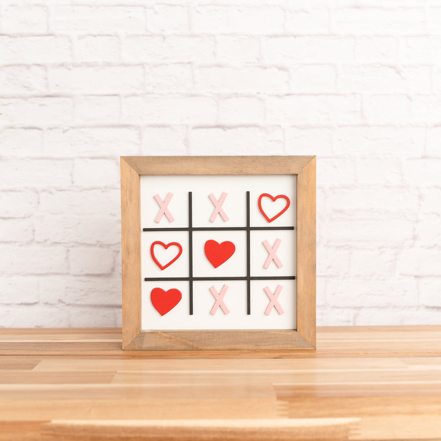 Tic Tac Toe | 11x11 inch Wood Sign | Valentine Sign